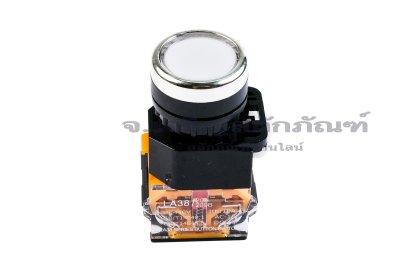 [E] สวิตช์ปุ่มกด ปุ่มรีเซ็ตตัวเอง รุ่น LA38-11BN ปุ่มสีขาว